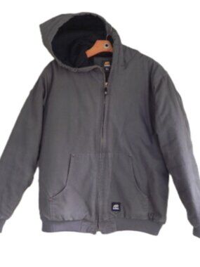 Berne Boy’s, XL 18-20 Gray Quilt lined Hooded Barn Jacket - Work Jacket